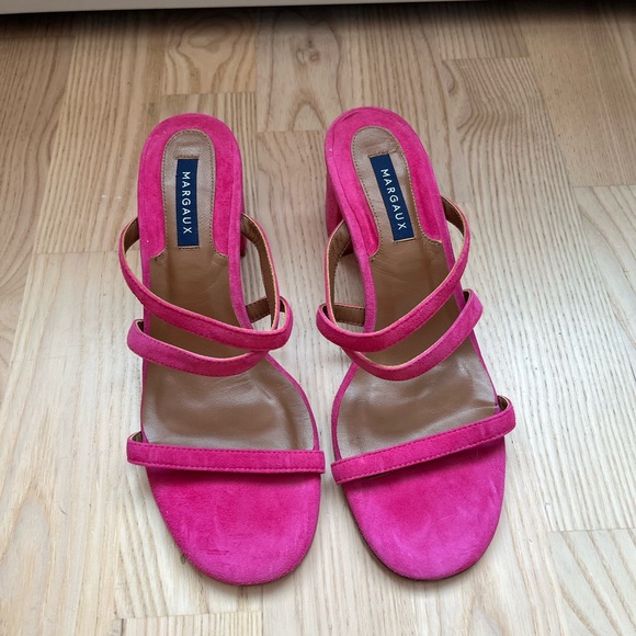 Margaux Perry sandals in suede Berry Pink 37.5 - Picture 3 of 4